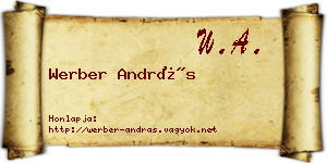 Werber András névjegykártya